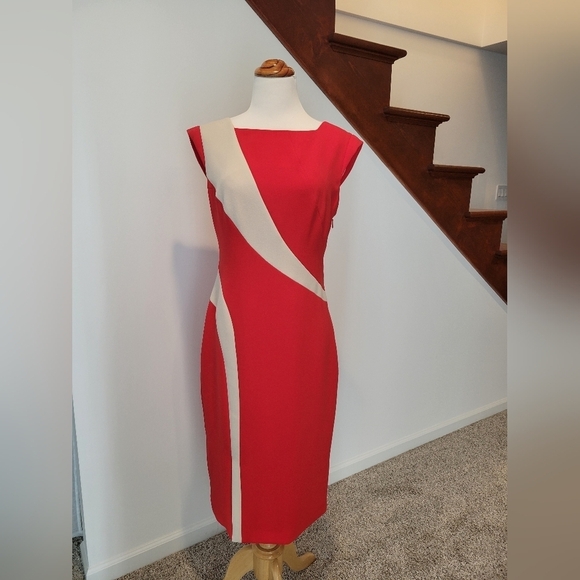 RACHEL ROY RED DRESS Size 8 Sleeveless Sheath New - Picture 3 of 7